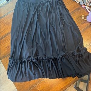 Blackmilk Black Midi Skirt with Ruched Ruffles